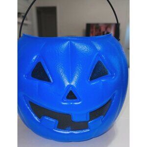 Amloid Royal Blue Jack-O'-Lantern Halloween Candy Bucket Blow Mold